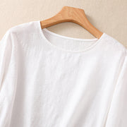 Buddha Stones Jacquard Irregular Hem Pleated Design Women's Cotton Long Sleeve Shirt - image 10