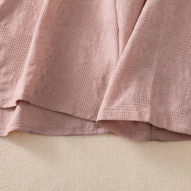 Buddha Stones Fall Embroidery Asymmetrical Design Frog-Button Women's Cotton Long Sleeve Shirt - image 22