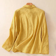 Buddha Stones Fall Embroidery Asymmetrical Design Frog-Button Women's Cotton Long Sleeve Shirt - image 25