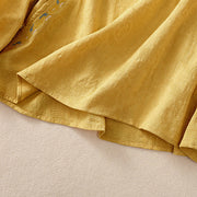 Buddha Stones Fall Embroidery Asymmetrical Design Frog-Button Women's Cotton Long Sleeve Shirt - image 29