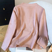 Buddha Stones Commute Jacquard Chinese Frog-Button Mandarin Collar Long Sleeve Women's Cotton Shirt - image 21