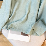 Buddha Stones Commute Jacquard Chinese Frog-Button Mandarin Collar Long Sleeve Women's Cotton Shirt - image 9