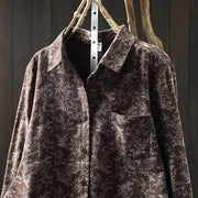 Buddha Stones Fall Floral Print Design Buttons Women's Cotton Long Sleeve Shirt - image 11