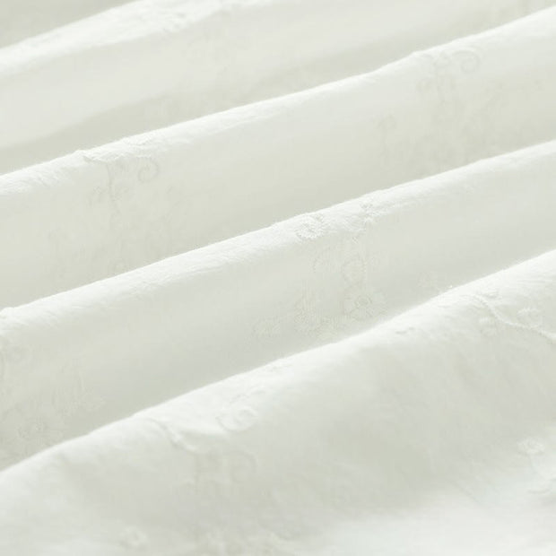 Buddha Stones Fall Ruffled Collar Embroidered Relief Flower Buttons Women's Cotton Long Sleeve Shirt - image 16