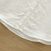 Buddha Stones Fall White Geometric Embroidery Buttons Women's Cotton Long Sleeve Shirt - image 11