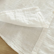 Buddha Stones Fall White Geometric Embroidery Buttons Women's Cotton Long Sleeve Shirt - image 10