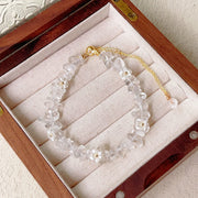 Buddha Stones Irregular Crystal Flower Design Amethyst White Crystal Balance Bracelet - White Crystal(Wrist Circumference: 15-19cm) - image 3