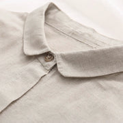 Buddha Stones Fall Beige Floral Grass Embroidery Buttons Women's Cotton Long Sleeve Shirt - image 3