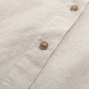 Buddha Stones Fall Beige Floral Grass Embroidery Buttons Women's Cotton Long Sleeve Shirt - image 4