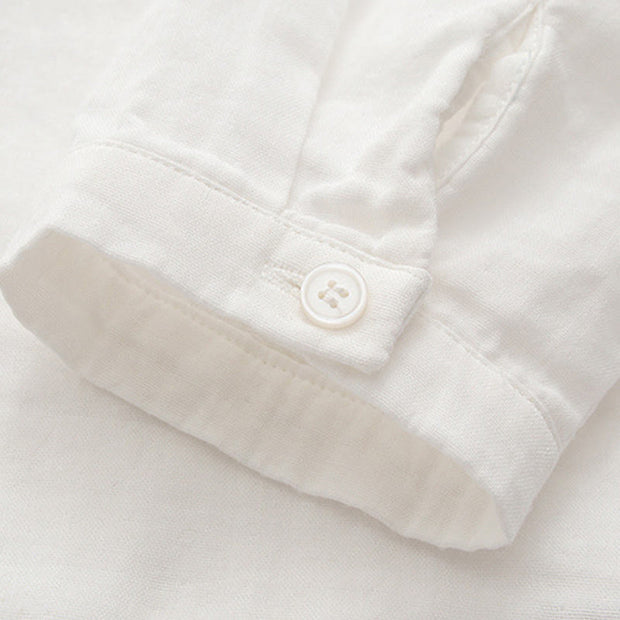 Buddha Stones Fall Pink Plum Blossoms Embroidery Buttons Women's Cotton Long Sleeve Shirt - image 12