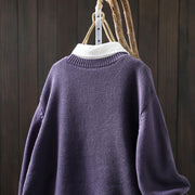 Buddha Stones Floral Embroidery Buttons Cotton Women's Long Sleeve Knitted Cardigan Sweater - image 8