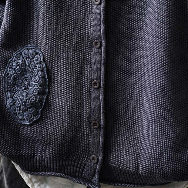 Buddha Stones Fall Floral Buttons Cotton Women's Long Sleeve Knitted Cardigan Sweater - image 27