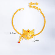 Buddha Stones Golden Fox Mask Charm Tassel Copper Chain Balance Bracelet - Copper(Wrist Circumference: 15-19cm) - image 0