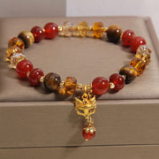 FREE Today: Self-acceptance and Confidence Red Agate Tiger Eye Fox Charm Beaded Bracelet - image 2