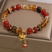 FREE Today: Self-acceptance and Confidence Red Agate Tiger Eye Fox Charm Beaded Bracelet - image 3