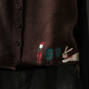 Buddha Stones Figure Rabbit Tree Embroidery Buttons Women's Sleeveless Cotton Knitted Vest Waistcoat - image 23