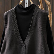 Buddha Stones Figure Rabbit Tree Embroidery Buttons Women's Sleeveless Cotton Knitted Vest Waistcoat - image 19