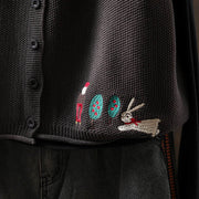 Buddha Stones Figure Rabbit Tree Embroidery Buttons Women's Sleeveless Cotton Knitted Vest Waistcoat - image 20