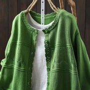Buddha Stones Fall Lace Buttons Cotton Women's Long Sleeve Knitted Cardigan Sweater With Pockets - image 25