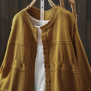 Buddha Stones Fall Lace Buttons Cotton Women's Long Sleeve Knitted Cardigan Sweater With Pockets - image 17