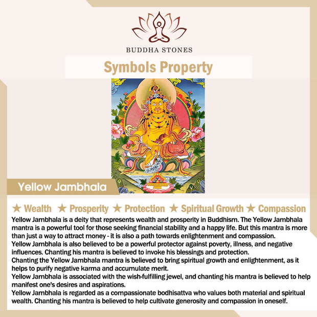 Buddha Stones Yellow Jambhala Copper Wealth Prosperity Chain Pendant Necklace - image 5