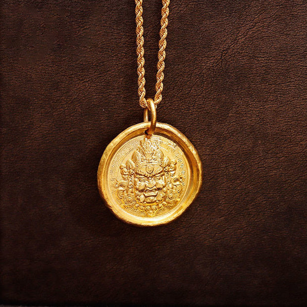 FREE Today: Prosperity Protection 24k Gold Plated Brass Yellow Jambhala Chain Pendant Necklace - image 2