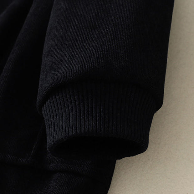 Buddha Stones Winter High Neck Warm Cotton Women's Long Sleeve Midi Dress With Pockets - image 23