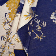 Buddha Stones Winter Fan Bamboo Peony Flowers Pattern Cozy Scarf Shawl - image 3