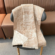 Buddha Stones Fall Pavilion Koi Fish Flowers Waves Pattern Cozy Scarf Shawl - image 15