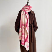 Buddha Stones Winter Mountain Lotus Flowers Leaves Pattern Soft Scarf Shawl - image 11