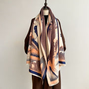 Buddha Stones Winter Mountain Lotus Flowers Leaves Pattern Soft Scarf Shawl - image 14