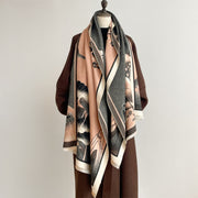 Buddha Stones Winter Mountain Lotus Flowers Leaves Pattern Soft Scarf Shawl - image 2