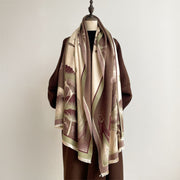 Buddha Stones Winter Mountain Lotus Flowers Leaves Pattern Soft Scarf Shawl - image 5