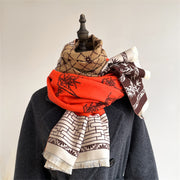 Buddha Stones Winter Bamboo Leaf Little Bird Pattern Cozy Scarf Shawl - image 14