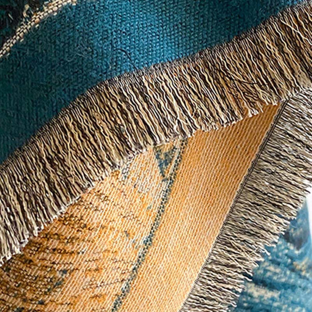 Buddha Stones Winter Gradient Color Warm Hills Trees Pattern Cozy Scarf Shawl - image 6