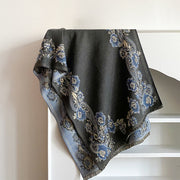 Buddha Stones Fall Cashew Flower Vines Pattern Warm Cozy Scarf Shawl - SlateGray - 185*65cm - image 9