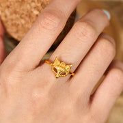 FREE Today: Healing and Protection Fox Mask 24k Gold Plated Brass Ring - image 4