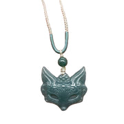 Buddha Stones Fox Mask Prosperity Luck Rope Necklace Pendant - image 4