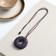 FREE Today: Fortune and Wealth Fox Mask Butterfly Taotie Peace Buckle Necklace Pendant - Peace Buckle - image 18