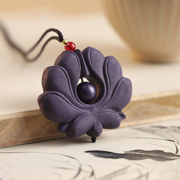 Buddha Stones Fox Mask Butterfly Taotie Peace Buckle Fortune Necklace Pendant - Flower - image 1