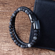 FREE Today: Healing Calm Lava Rock Titanium Steel Leather Bracelet - image 4