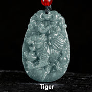 Buddha Stones Chinese Zodiac Jade Year of the Horse Luck Rope Necklace Pendant - Tiger - image 12