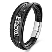 Buddha Stones Titanium Steel Balance Multi-Layered Leather Figure-Eight Bracelet - Multi-Layer(Wrist Circumference: 18-19cm) - image 8