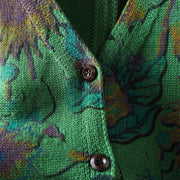 Buddha Stones Sunflower Mid-length Buttons Women's Long Sleeve Knitted Cardigan Sweater With Pockets - image 5