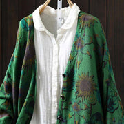 Buddha Stones Sunflower Mid-length Buttons Women's Long Sleeve Knitted Cardigan Sweater With Pockets - image 3