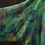 Buddha Stones Sunflower Mid-length Buttons Women's Long Sleeve Knitted Cardigan Sweater With Pockets - image 9