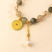 Buddha Stones Colorful Rutilated Quartz Copper Auspiciousness Double-layered Bracelet - image 3