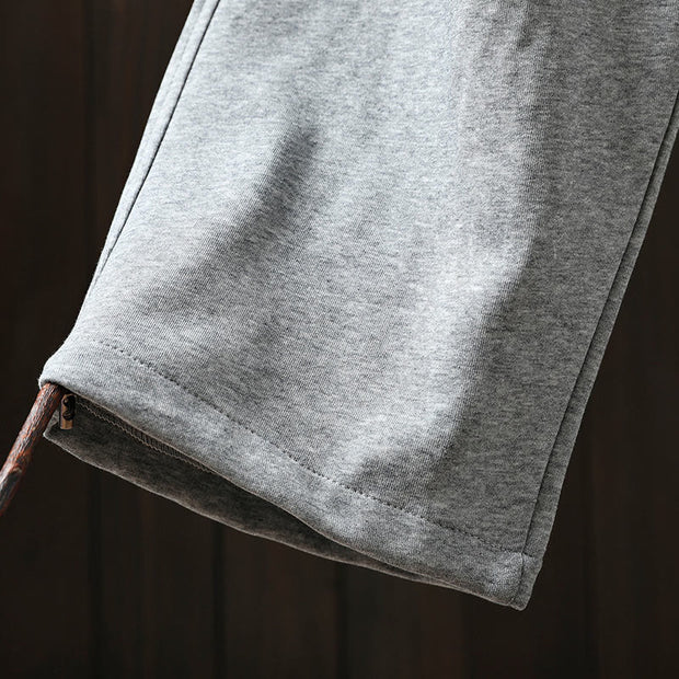 Buddha Stones Fall Solid Color-Blocked Women's Cotton Pants With Pockets - image 11