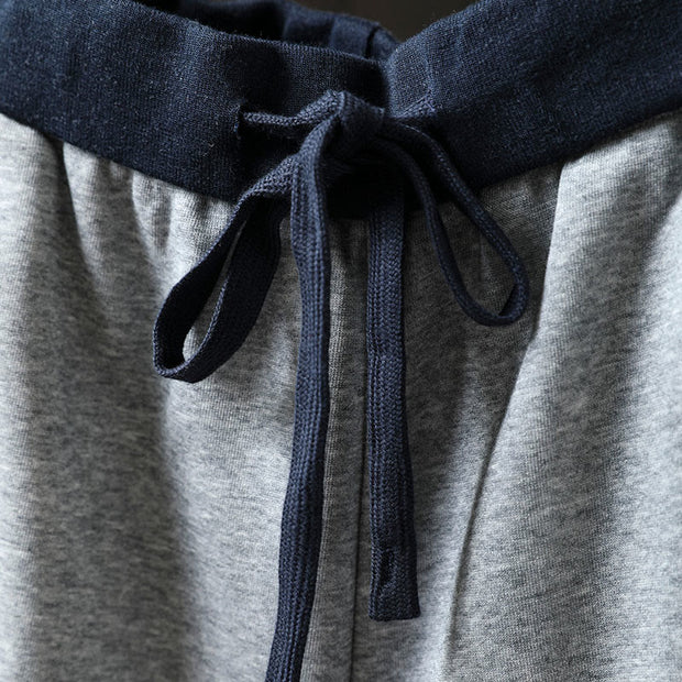 Buddha Stones Fall Solid Color-Blocked Women's Cotton Pants With Pockets - image 7