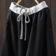 Buddha Stones Fall Solid Color-Blocked Women's Cotton Pants With Pockets - image 15